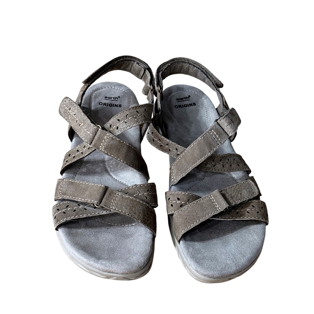 Earth Origins Westfield‎ Winona Sedona Brown Leather Strappy Sandals Womens 8.5W
